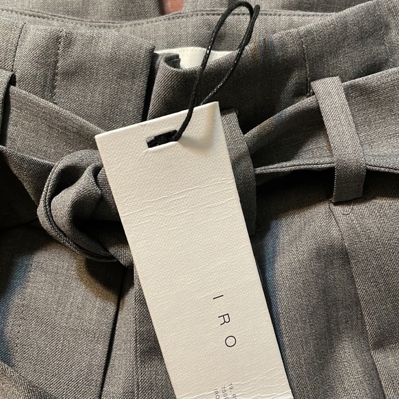 NWT IRO Bettina Grey Paperbag Waist Trousers - Picture 8 of 9